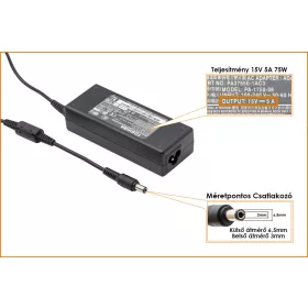   Toshiba PA2301U-1ACA 15V 5A 75W gyári új töltő (ADP-60RHA, PA-1750-07)