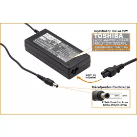   Toshiba PA2521U-1ACA 15V 6A 90W gyári új töltő (ADP-60RHA, PA-1750-07)