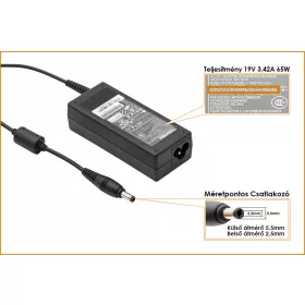 Toshiba 19V 3.42A 65W gyári új töltő (PA3467E-1AC3)