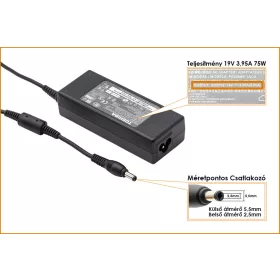   Toshiba PA3468E-1AC3 19V 3.95A 75W gyári új töltő (PA3468E-1AC3)