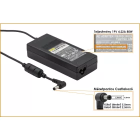  Fujitsu Limited 19V 4.22A 80W gyári új töltő (FMV-AC325 , CP293664-01)