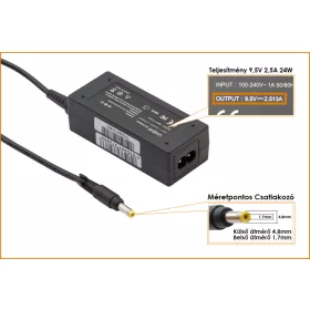   Asus EEEPC 9.5V 2.5A 24W helyettesítő új töltő (AD59930)