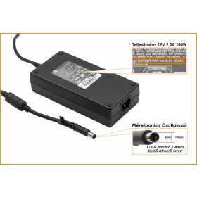   HP Pavilion HDX 9000 sorozat 19V 9.5A 180W gyári új töltő (397804-001, 463952-001)
