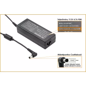   Sony VGP-AC19V32 19.5V 4.7A 90W helyettesítő új töltő (PCGA-AC19V10, PCGA-AC19V11)