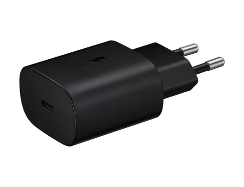 SAMSUNG Galaxy hálózati töltő Type-C aljzat (25W, PD gyorstöltő 3.0 + 100cm Type-C kábel, OEM) FEKETE