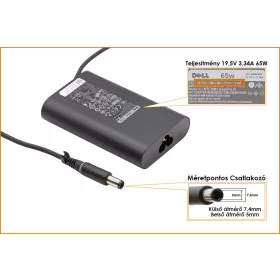 Dell 19.5V 3.34A 65W gyári új töltő (6TFFF, JNKWD)