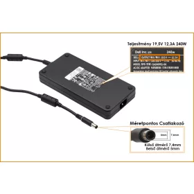   Dell PA-9E 19.5V 12.3A 240W gyári új töltő (FHMD4, GA240PE1-00)