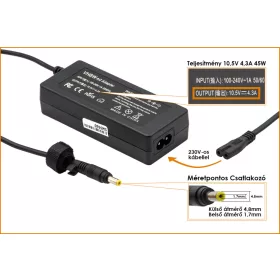   Sony 10.5V 4.3A 45W helyettesítő új netbook töltő (VGP-AC10V5, VGP-AC10V2)