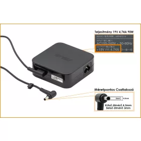   Asus Zenbook 19V 4.74A 90W gyári új (4.5*3.0mm, center pin) töltő, ADP-90YD B