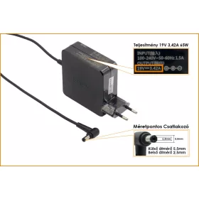   Asus 19V 3.42A 65W gyári új töltő (EXA1208EH, PA-1650-78)