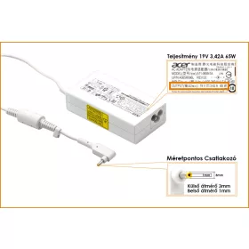   Acer Aspire UltraBook, Iconia Tab 19V 3.42A 65W 3mm/1mm fehér töltő, ADT11.00Q, KP.06503.009