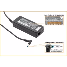   HP Compaq 19.5V 4.62A 90W vékony center-pin, középső tüskés gyári új töltő (709986-003, 710413-001)