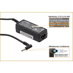   HP 19.5V 2.31A 45W vékony center-pin gyári új töltő (741727-001, 740015-002)