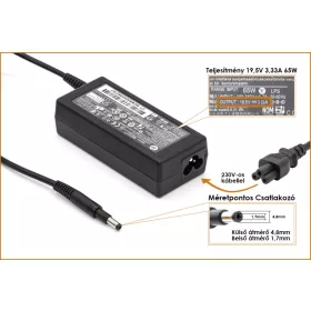 HP Compaq 19.5V 3.33A 65W gyári új töltő, 693715-001