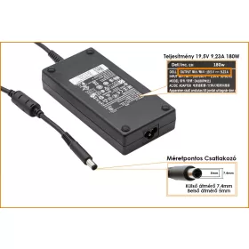   Dell 19.5V 9.23A 180W gyári új töltő (HA180PM180, 03XYY8)