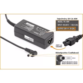 MSI Wind netbook töltő 20V 2A 40W (41R4441, 45K2200)