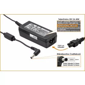 MSI 20V 2A 40W gyári új netbook töltő (ADP-40MH BD)