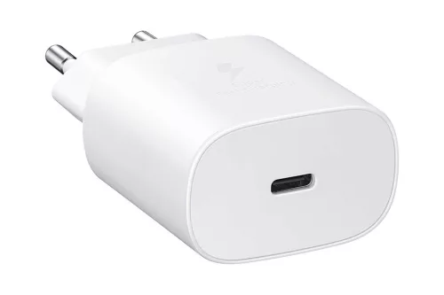 SAMSUNG Galaxy hálózati töltő Type-C aljzat (25W, PD gyorstöltő 3.0 + 100cm Type-C kábel, OEM) FEHÉR