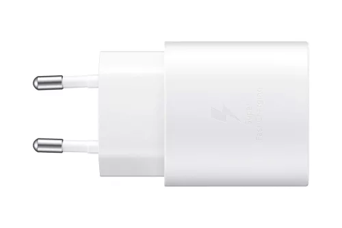 SAMSUNG Galaxy hálózati töltő Type-C aljzat (25W, PD gyorstöltő 3.0 + 100cm Type-C kábel, OEM) FEHÉR