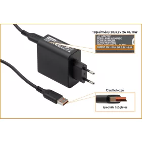   Lenovo Miix 2 11', Yoga 3 Pro 20V/5.2V 2A 40W gyári új  töltő (36200567)