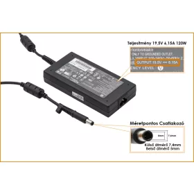   HP 19.5V 6.15A 120W gyári új center pin töltő (645156-001, HSTNN-LA25)