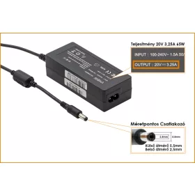 Lenovo IdeaPad 20V 3.25A 65W helyettesítő új  töltő