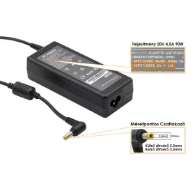 Lenovo IdeaPad 20V 4.5A 90W helyettesítő új töltő