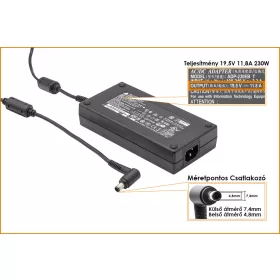   Asus 19.5V 11.8A 230W ( csatlakozó 7,4x4,8mm) gyári új töltő (ADP230-EB T)
