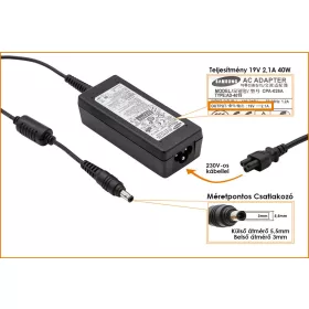   Samsung 19V 2.1A 40W (center pin) gyári új töltő (AD-4019S)