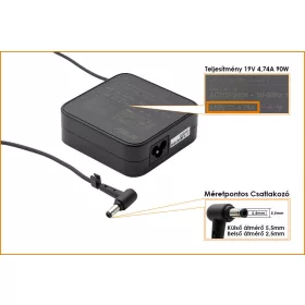   Asus 19V 4.74A 90W gyári új (5.5*2.5mm) töltő (EXA1202YH, ADP-90YD B, 0A001-00053600)