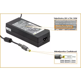   IBM Lenovo ThinkPad 20V 6,75A 135W gyári új töltő (55Y9321)