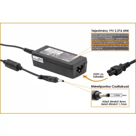   Toshiba Portege Z930, Satellite U840, U940 19V 2.37A 45W gyári új töltő (PA3822E-1AC3)