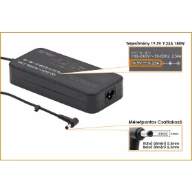   Asus 19.5V 9.23A 180W gyári új töltő (ADP180MB F, 0A001-00260100)