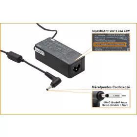   Lenovo IdeaPad 20V 2.25A 45W gyári új töltő (ADLX45DLC3A)