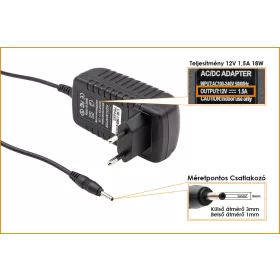   Acer Iconia Tab A100, A200, A500 12V 1.5A 18W helyettesítő új fali csatlakozós tablet töltő