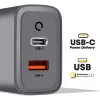 TACTICAL MICROGRID hálózati töltő USB+Type-C aljzat (45W, GaN, PD gyorstöltő 3.0) SÖTÉTSZÜRKE