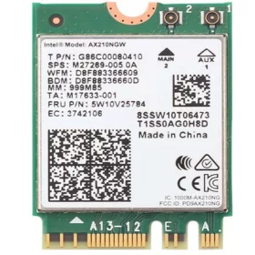 Intel AX210 M.2 (802.11ax) + Bluetooth 5.3 WI-FI 6 kártya