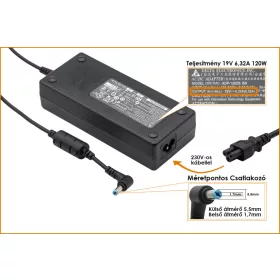   Acer 19V 6.3A 120W gyári új töltő (PA-1121-08, AP.12001.009)