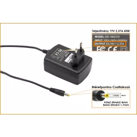   Asus ZenBook, VivoBook helyettesítő új 19V 2.37A 45W töltő fali csatlakozóval