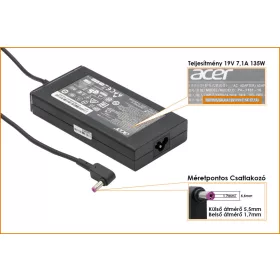   Acer 19V 7.1A 135W gyári új töltő (PA-1121-16, KP.13503.006)