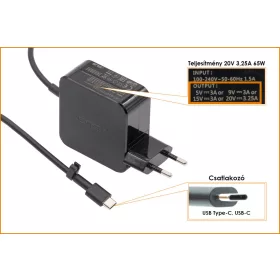   Asus 20V 3.25A 65W USB-C (Type-C) gyári új töltő (0A001-00443300)