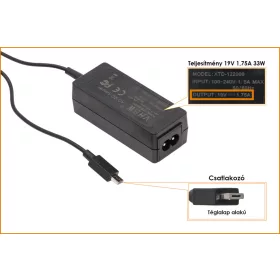   Asus X205TA, R209H 19V 1.75A 33W (M-PLUG) helyettesítő új töltő