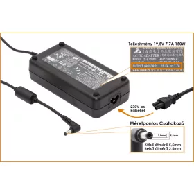   Asus, MSI - Delta 19,5V 7,7A 150W gyári új töltő (ADP-150NB D)
