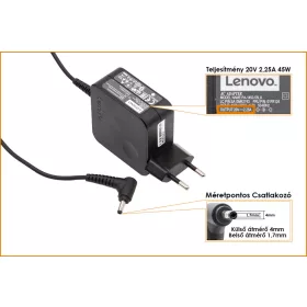   Lenovo IdeaPad 20V 2.25A 45W gyári új töltő, fali csatlakozós (SA10M42743, 01FR124)