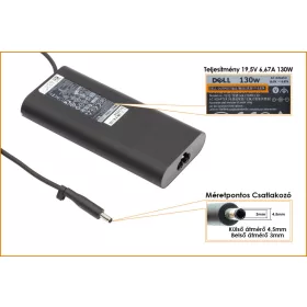   Dell 19.5V 6.67A 130W gyári új töltő (4,5mmx3mm) (06TTY6, RN7NW)