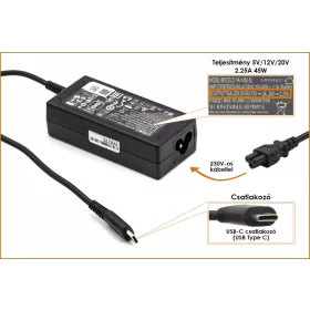   Acer 45W USB-C (5V/12V/20V 2.25A) Type-C gyári új töltő (ADP-45PE)