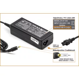   Toshiba Portege Z930, Satellite U840, U940 19V 3.42A 65W helyettesítő új töltő