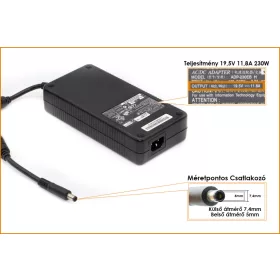   Acer, Asus, MSI, Delta 19V 11.8A 230W gyári új töltő (ADP-230EB H, KP.2300H.001)