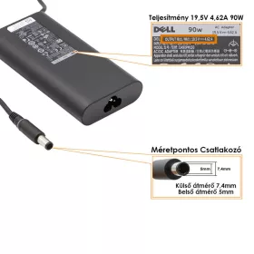   Dell 19.5V 4.62A 90W gyári használt töltő (06C3W2, LA90PM130)