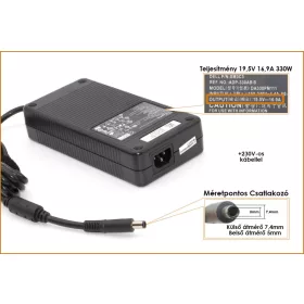 Dell 19.5V 16.9A 330W gyári új töltő (ADP-330AB, 0XM3C3)